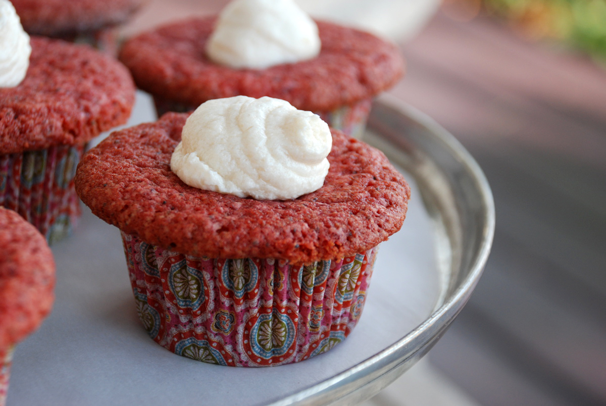 Sweet Beet-Poppy Seed Cupcakes