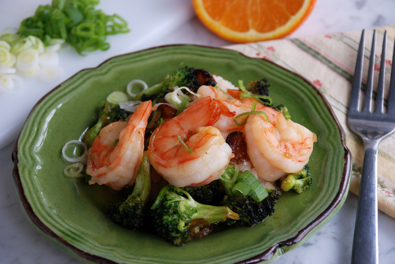 Orange-Honey Shrimp with Broccoli