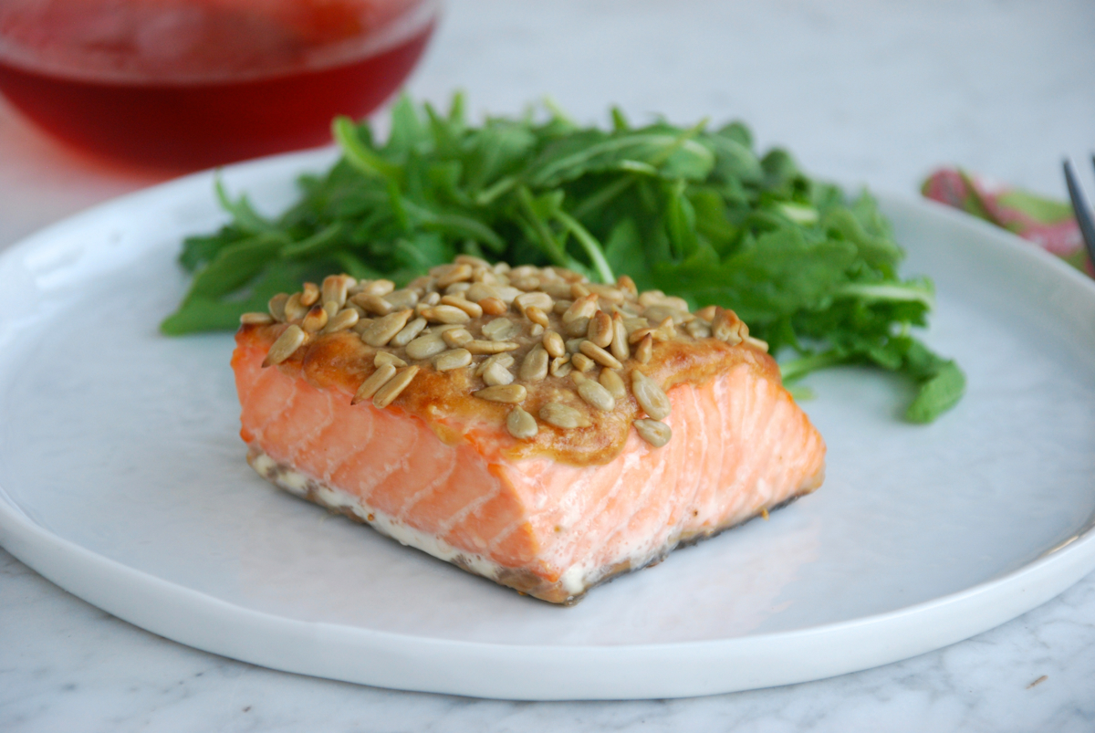 Roasted Salmon with Peanut Sauce + a Cookbooks and Calphalon giveaway