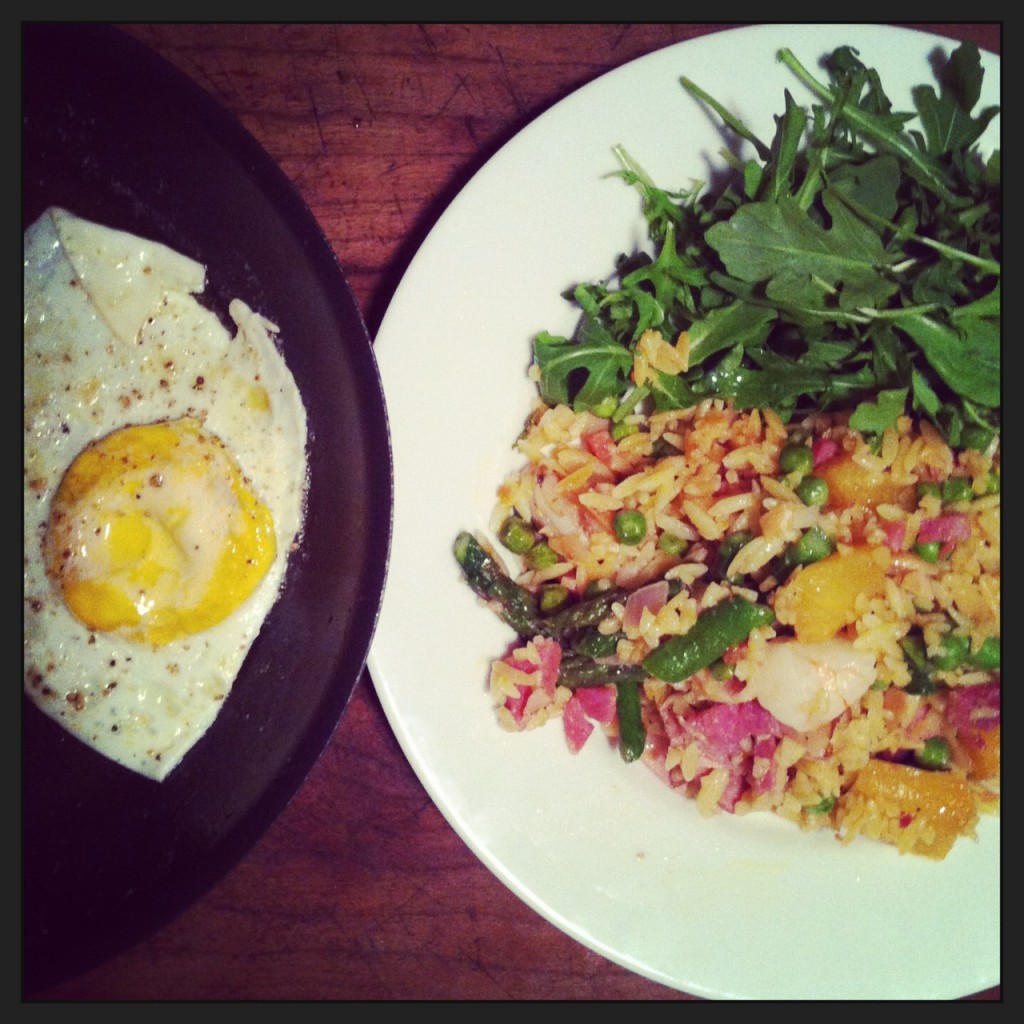 Leftovers for Dinner: Ham and Orzo Salad Stir Fry